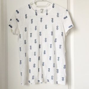 J Crew Linen Pineapple tee xs